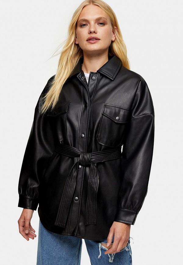 

Куртка кожаная Topshop, Черный, Topshop TO029EWLFLM1