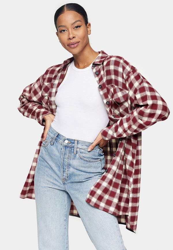 

Рубашка Topshop, Бордовый, Topshop TO029EWLMRX9