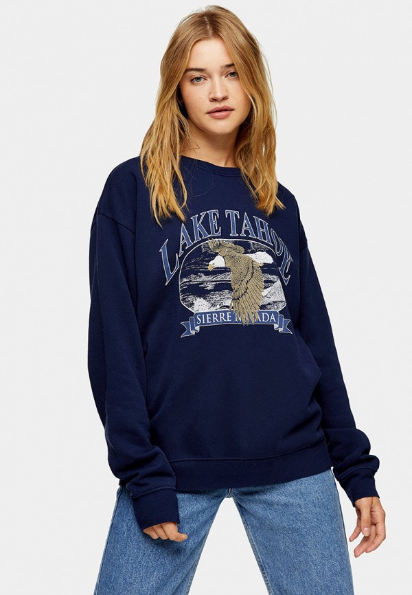 

Свитшот Topshop, Синий, Topshop TO029EWLMRZ6