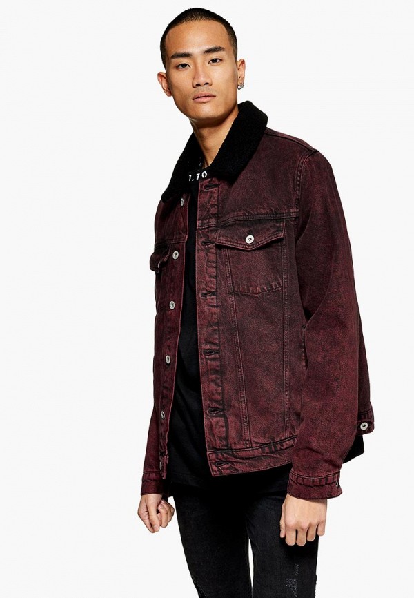 

Куртка джинсовая Topman, Бордовый