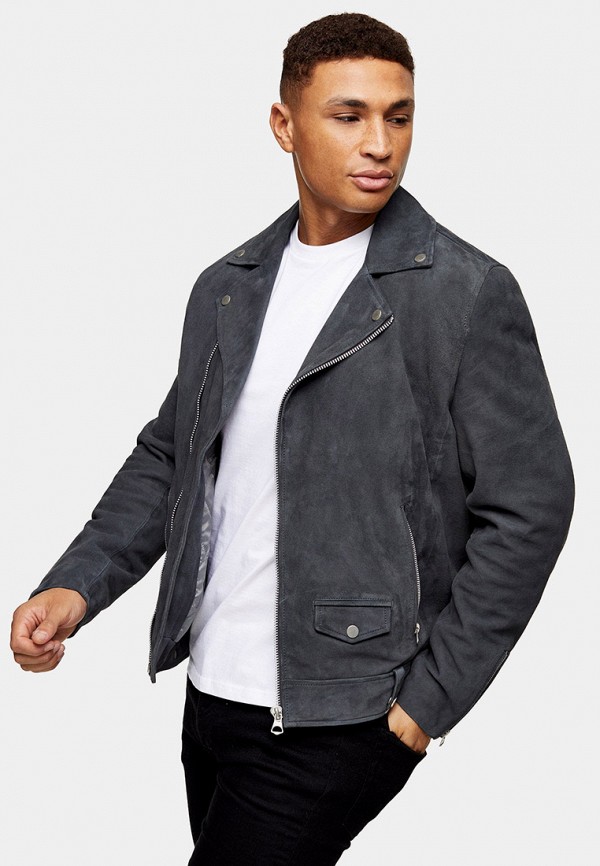 

Куртка кожаная Topman, Серый, Topman TO030EMISSB7