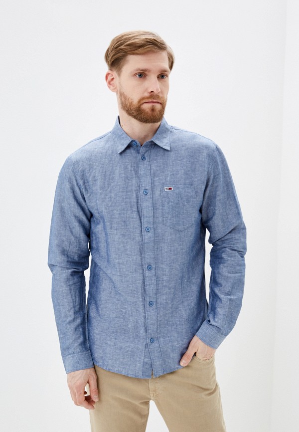

Рубашка Tommy Jeans, Синий, Linen