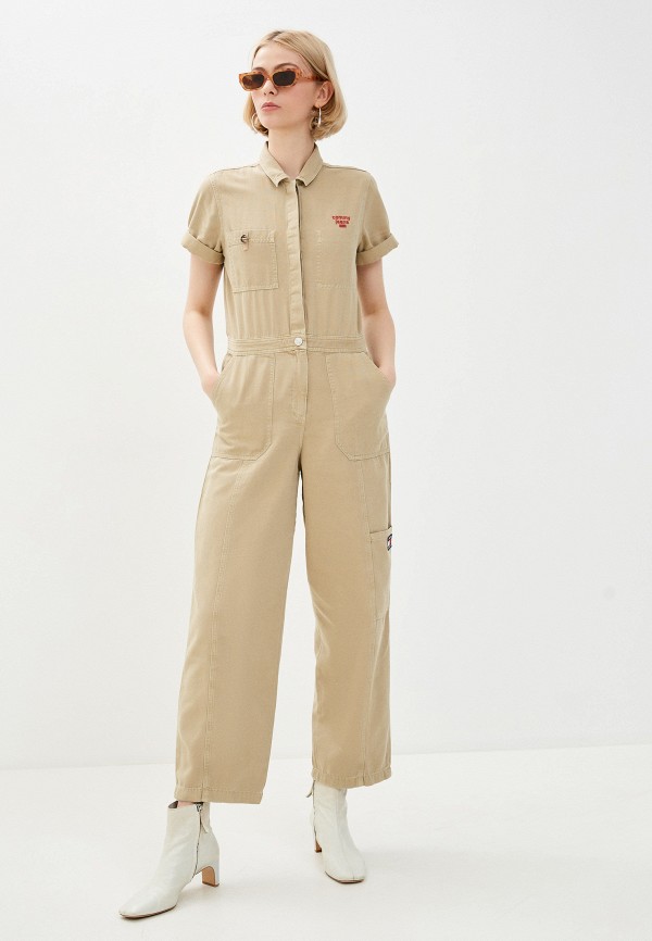 

Комбинезон Tommy Jeans, Бежевый, REGULAR JUMPSUIT SSL SLTC