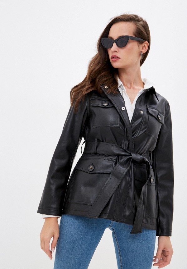 

Куртка кожаная Topshop Petite, Черный