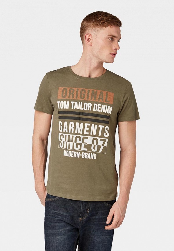 

Футболка Tom Tailor Denim, Tom Tailor Denim TO793EMDTIZ4, Хаки