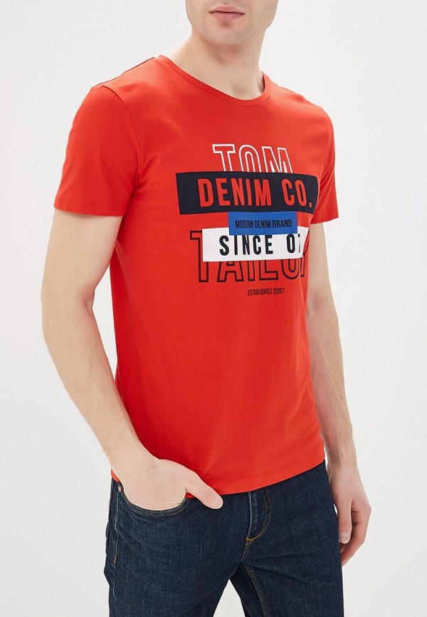 

Футболка Tom Tailor Denim, Tom Tailor Denim TO793EMDTJF2, Красный