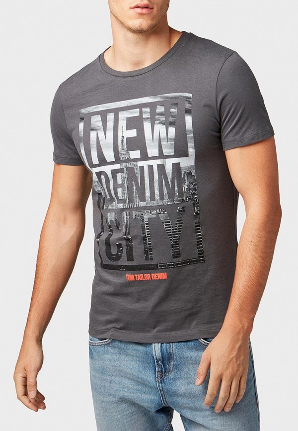 

Футболка Tom Tailor Denim, Tom Tailor Denim TO793EMDTJH9, Серый