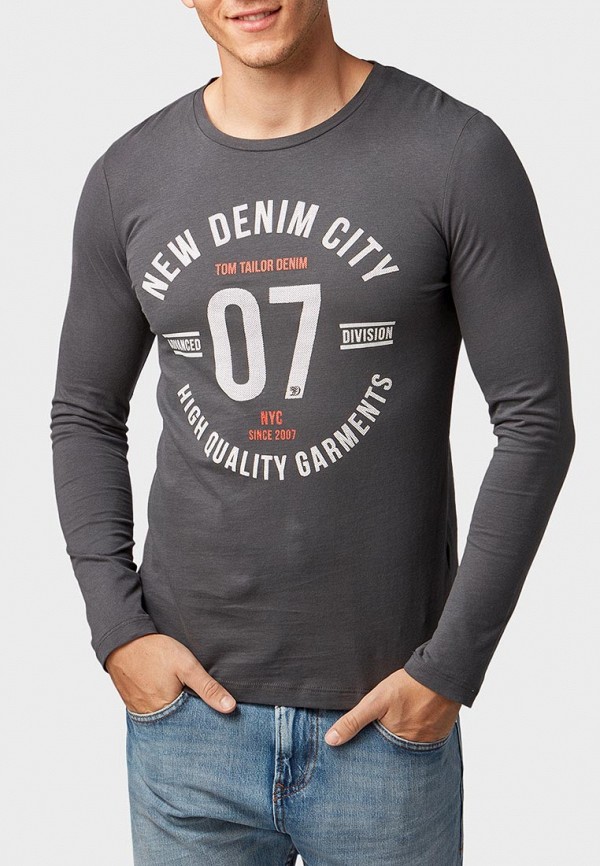 

Лонгслив Tom Tailor Denim, Серый