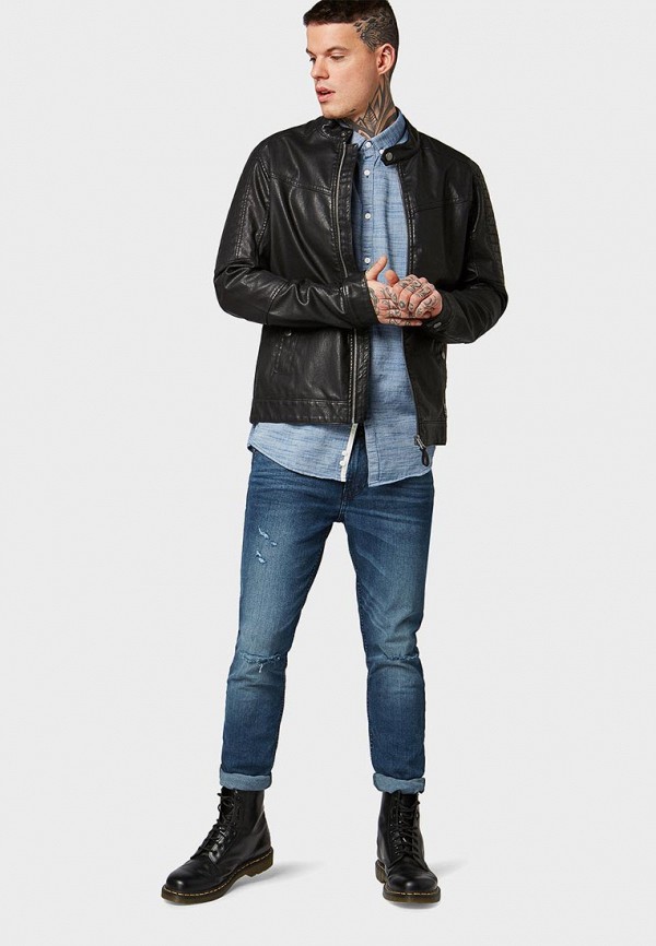 

Рубашка Tom Tailor Denim, Голубой, Tom Tailor Denim TO793EMDTJK9