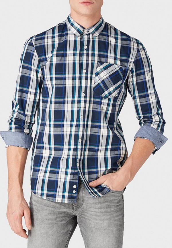 

Рубашка Tom Tailor Denim, Синий, Tom Tailor Denim TO793EMDTLQ0