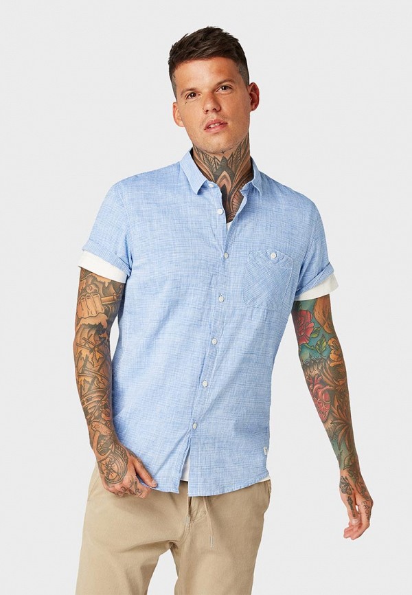 

Рубашка Tom Tailor Denim, Tom Tailor Denim TO793EMDTMG3, Голубой