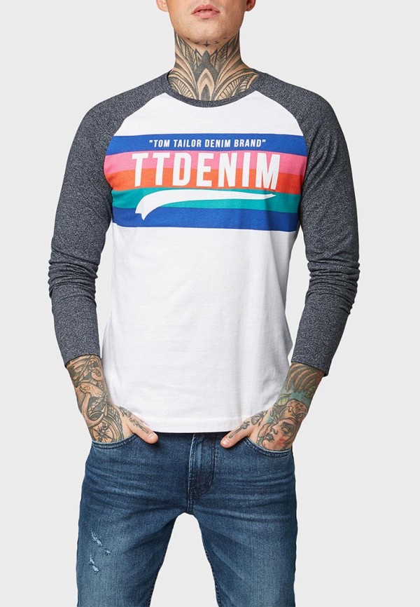 

Лонгслив Tom Tailor Denim; Tom Tailor Denim TO793EMEOUY6, Белый