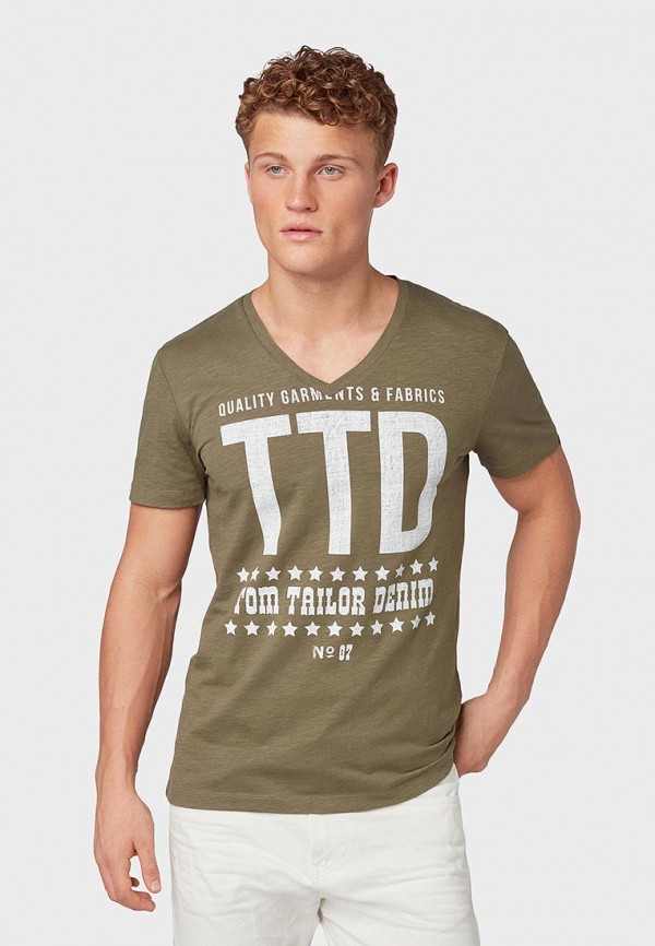 

Футболка Tom Tailor Denim, Хаки, Tom Tailor Denim TO793EMFBCC8