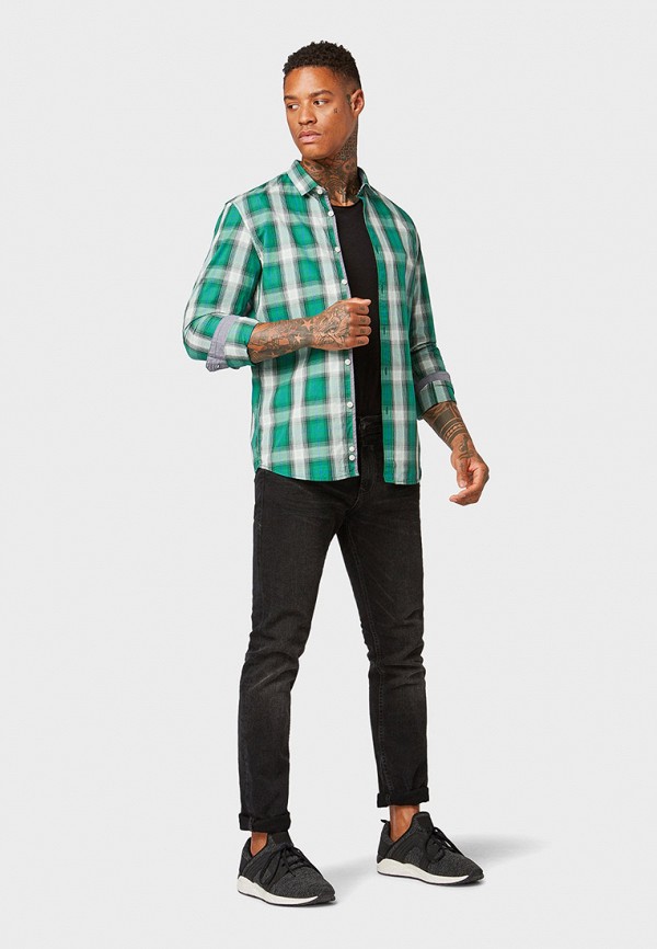 

Рубашка Tom Tailor Denim, Зеленый, Tom Tailor Denim TO793EMFHGH1