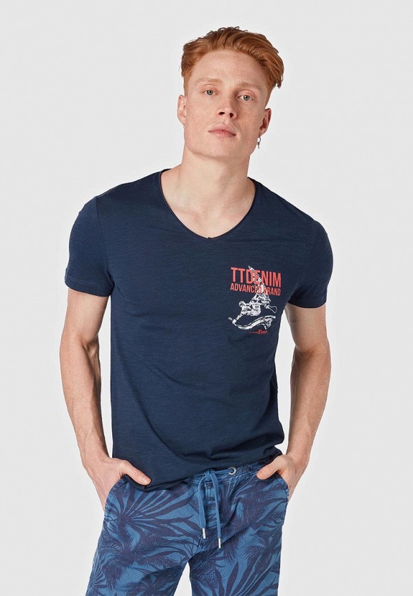 

Футболка Tom Tailor Denim, Tom Tailor Denim TO793EMFJEM3, Синий