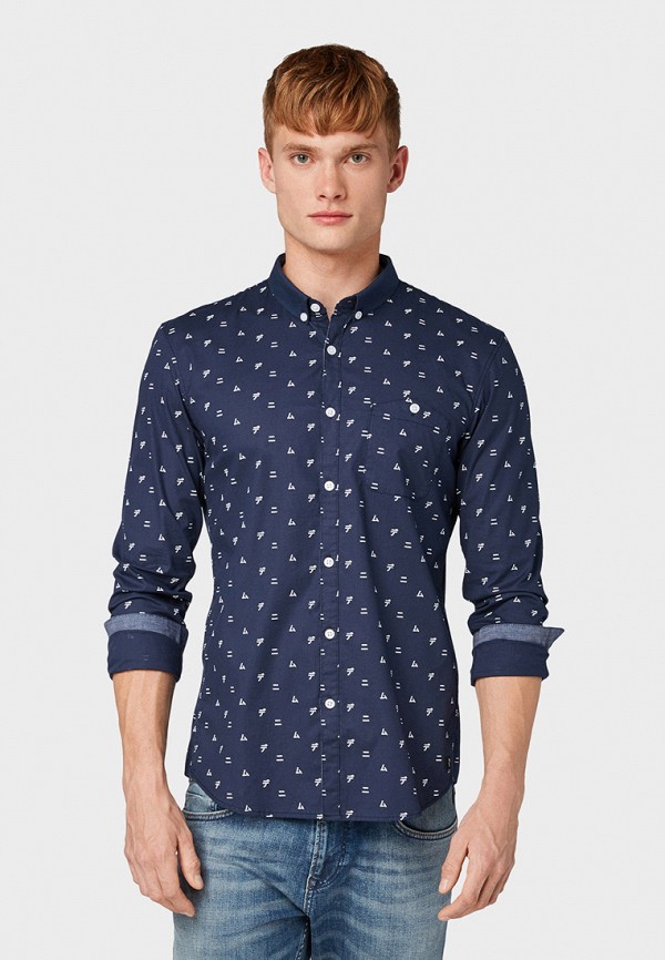 

Рубашка Tom Tailor Denim, Синий, Tom Tailor Denim TO793EMGBDD0