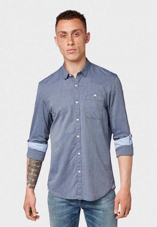 

Рубашка Tom Tailor Denim, Синий, Tom Tailor Denim TO793EMGBDD6