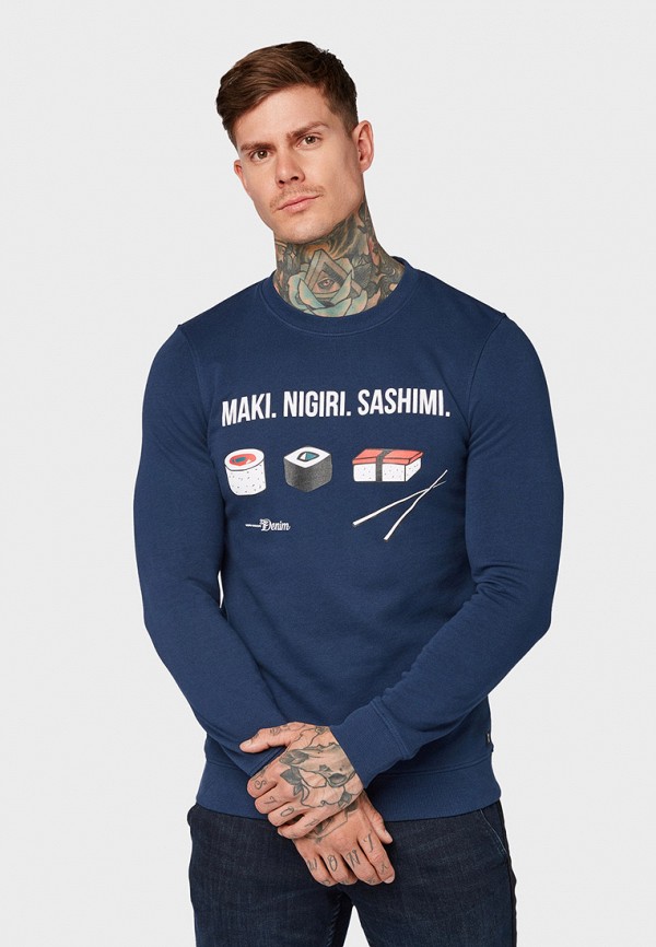 

Свитшот Tom Tailor Denim, Синий
