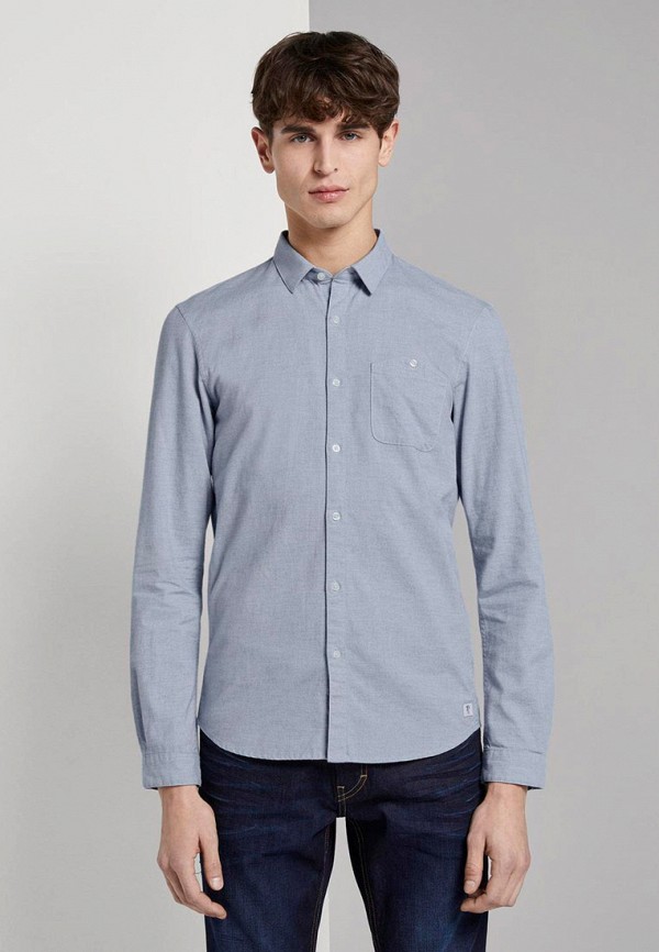 

Рубашка Tom Tailor Denim, Голубой, Tom Tailor Denim TO793EMHQEM4