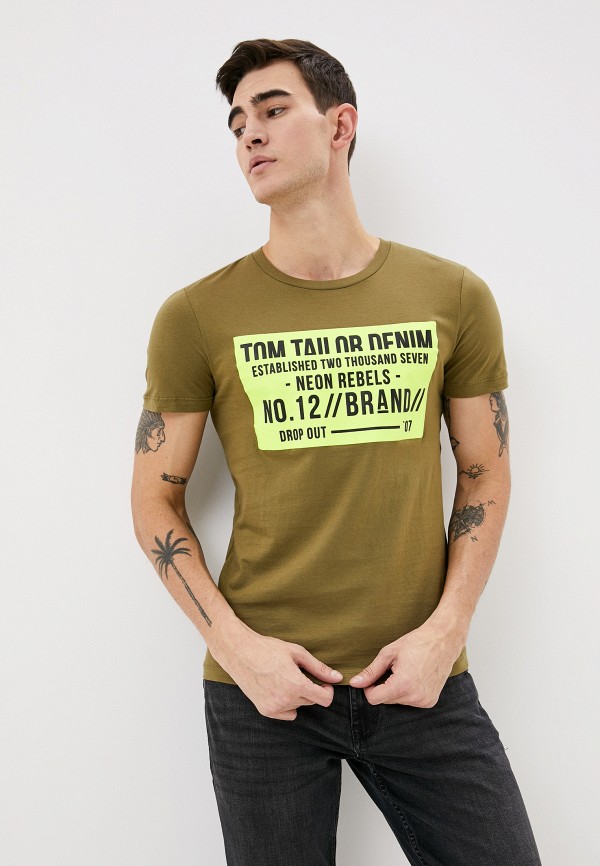 

Футболка Tom Tailor Denim, Хаки, Tom Tailor Denim TO793EMHVSP8