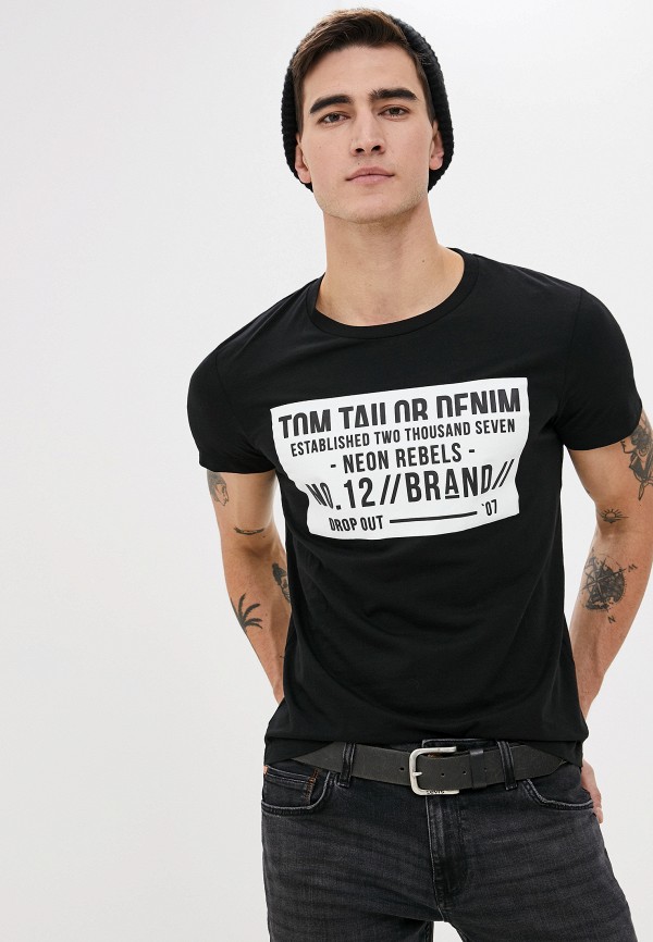 

Футболка Tom Tailor Denim, Черный, Tom Tailor Denim TO793EMHVSP9