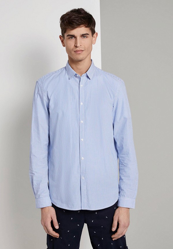 

Рубашка Tom Tailor Denim, Голубой, Tom Tailor Denim TO793EMJCPG3