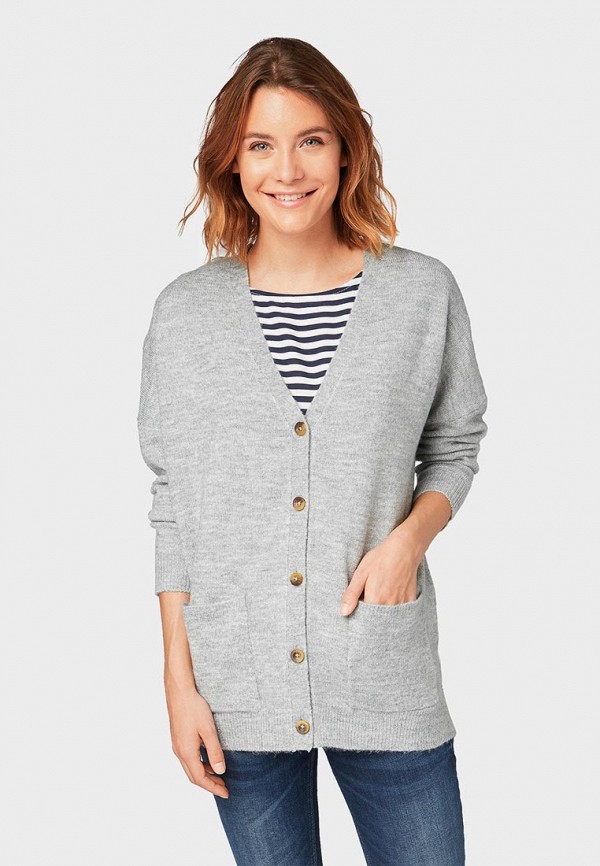 

Кардиган Tom Tailor Denim, Tom Tailor Denim TO793EWCHJS0, Серый