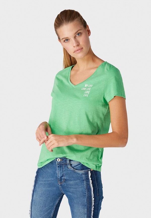 

Футболка Tom Tailor Denim; Tom Tailor Denim TO793EWEOVB9, Зеленый
