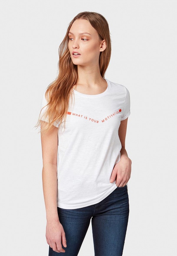 

Футболка Tom Tailor Denim, Tom Tailor Denim TO793EWESAA3, Белый