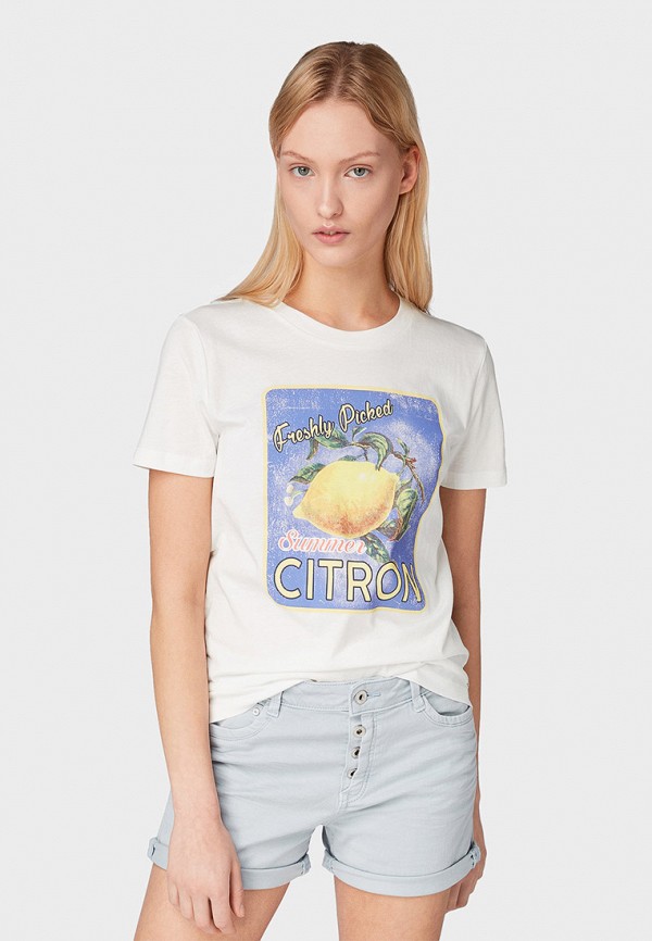 

Футболка Tom Tailor Denim, Tom Tailor Denim TO793EWFHGO9, Белый