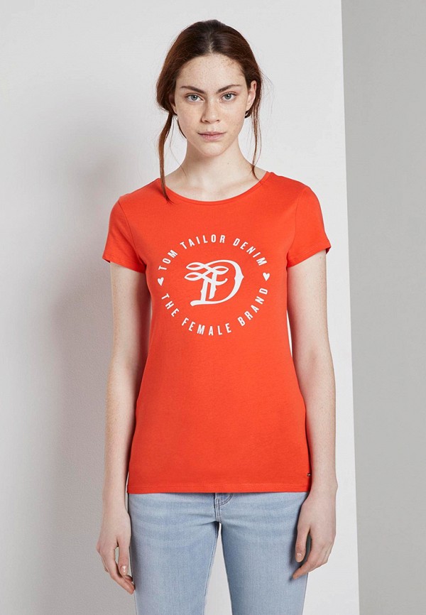

Футболка Tom Tailor Denim, Красный, Tom Tailor Denim TO793EWIFHV0