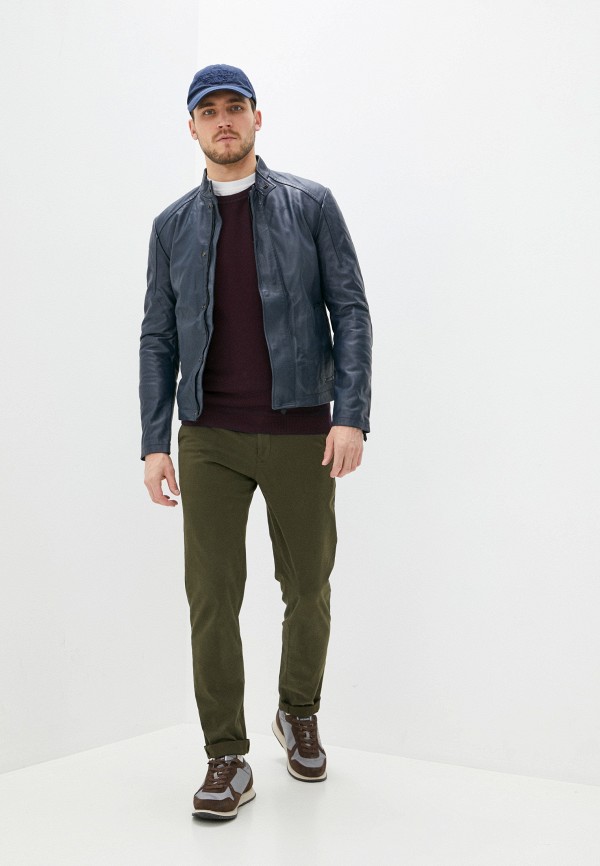 

Куртка кожаная Trussardi, Синий, Trussardi TR002EMLPMQ8