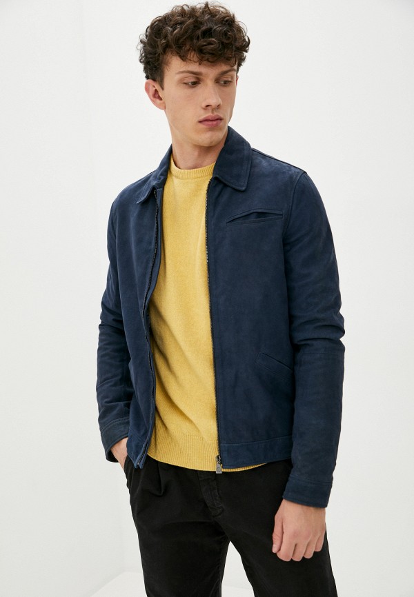 

Куртка кожаная Trussardi Collection, Синий, Trussardi Collection TR031EMJVGO8