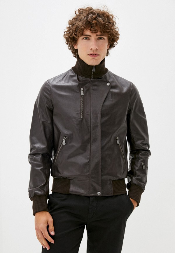 

Куртка кожаная Trussardi Collection, Коричневый, Trussardi Collection TR031EMJVGS1