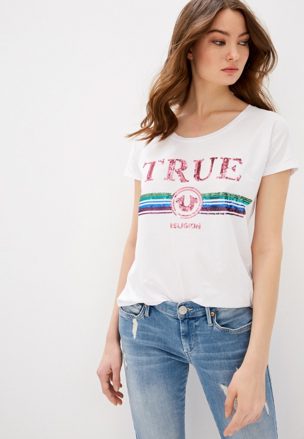 Одежда true. True Religion футболка белая. True Religion футболка женская. Белая футболка тру релиджен. True Religion майка.