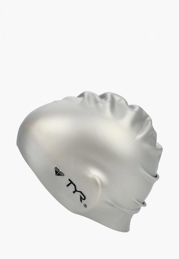 

Шапочка для плавания TYR, Wrinkle Free Silicone Cap, Серебряный