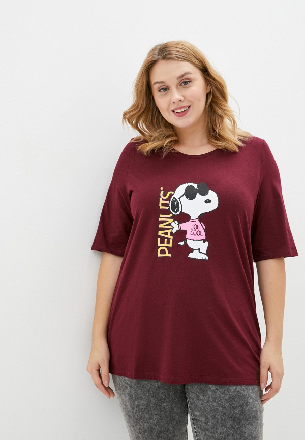 

Футболка Ulla Popken, Бордовый, Ulla Popken UL002EWJXZB0