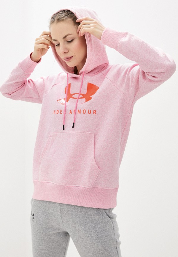 

Худи Under Armour, Розовый, RIVAL FLEECE SPORTSTYLE GRAPHIC HOODIE