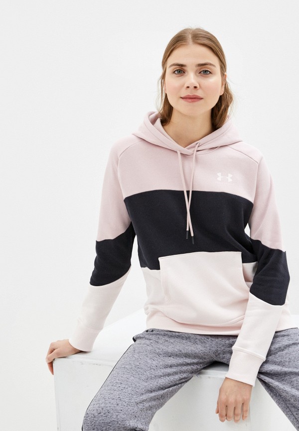 

Худи Under Armour, Розовый, Rival Fleece Color block Hoodie
