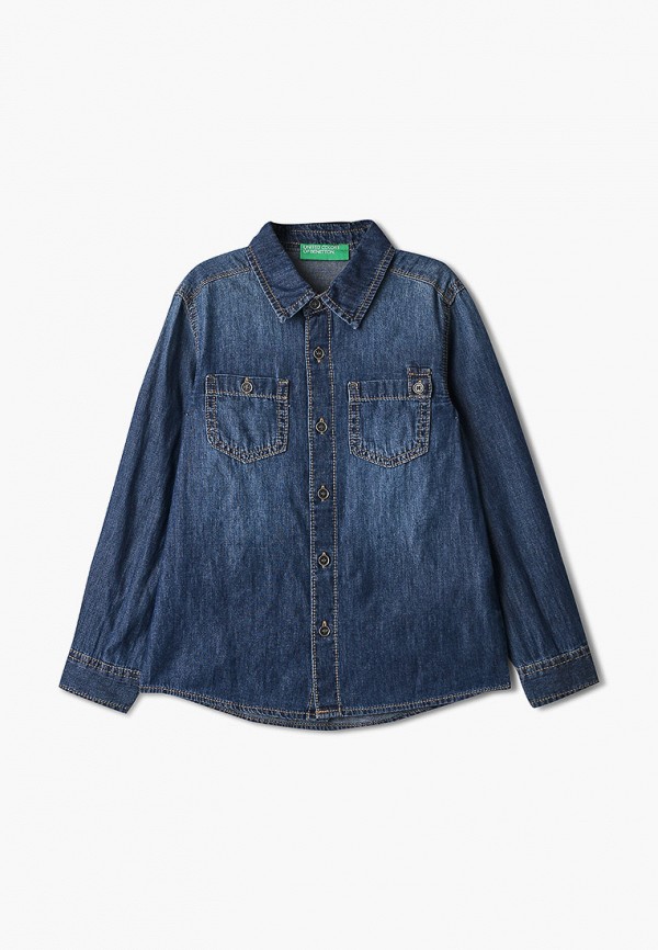 

Рубашка джинсовая United Colors of Benetton, Синий, United Colors of Benetton UN012EBHYCY1