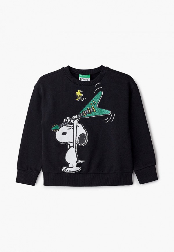 

Свитшот United Colors of Benetton, Черный, United Colors of Benetton UN012EGJZLB9