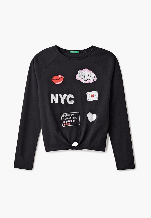 

Лонгслив United Colors of Benetton, Черный, United Colors of Benetton UN012EGMHJQ1