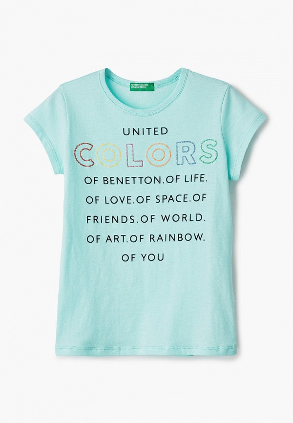 

Футболка United Colors of Benetton, Бирюзовый, United Colors of Benetton UN012EGMHJS0