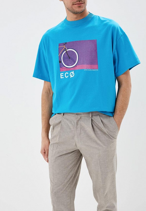 

Футболка United Colors of Benetton, Голубой, United Colors of Benetton UN012EMDXDD6