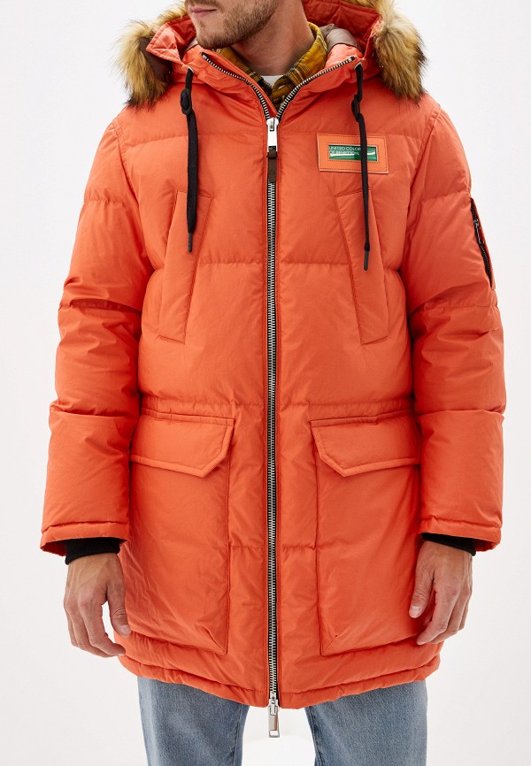 

Пуховик United Colors of Benetton, Оранжевый, United Colors of Benetton UN012EMFUVW8