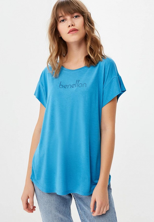 

Футболка United Colors of Benetton, United Colors of Benetton UN012EWBYJR6, Голубой