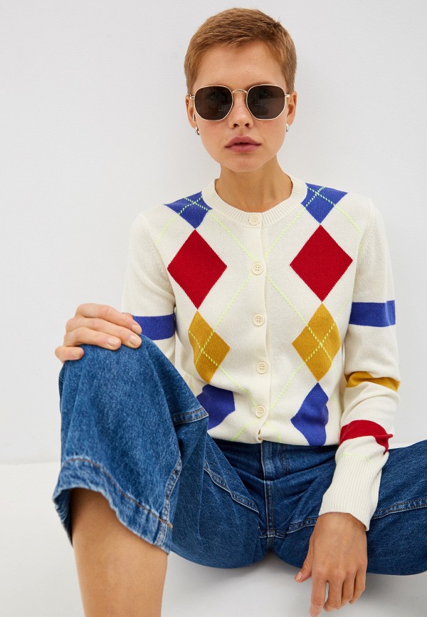 

Кардиган United Colors of Benetton, Белый, United Colors of Benetton UN012EWFUYL1
