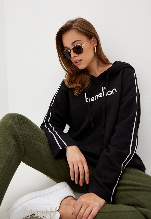 

Худи United Colors of Benetton, Черный, United Colors of Benetton UN012EWFUZJ8