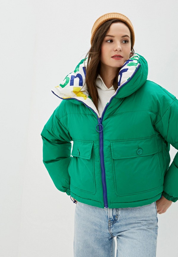 

Пуховик United Colors of Benetton, Белый;зеленый, United Colors of Benetton UN012EWFVBM3