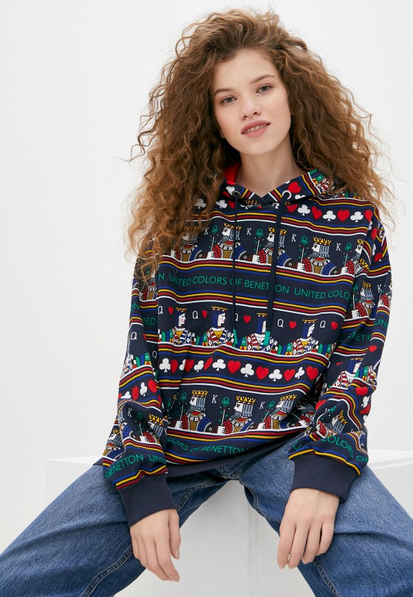 

Худи United Colors of Benetton, Синий, United Colors of Benetton UN012EWJZBZ2